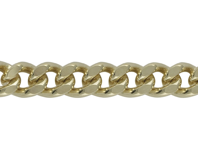 9ct Yellow 120 Filed Curb 18"/45cm