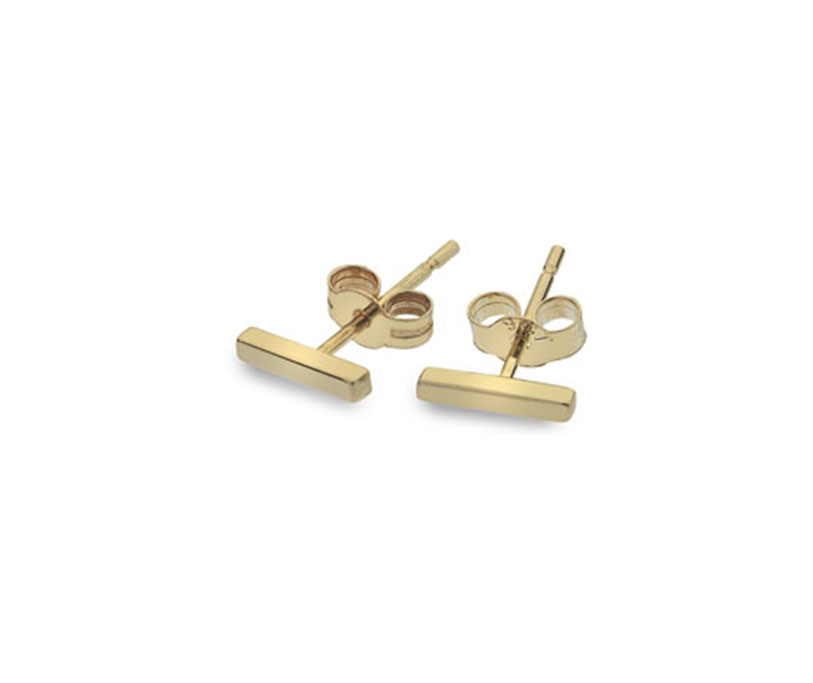 Curteis - 9ct Yellow Curteis Collection 18 Plain Square Bar Studs