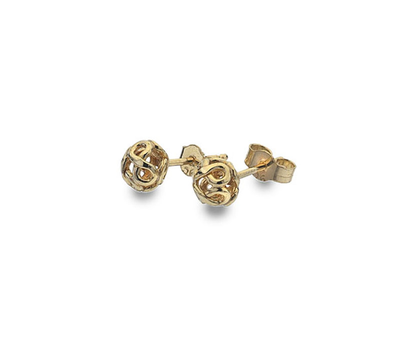 Curteis - 9ct Yellow Curteis Collection 28 Small Infinity Bead Studs