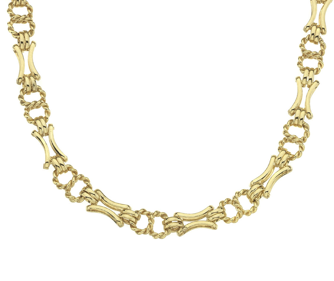 9ct Yellow Cleopatra 1 Twist 16"/40cm