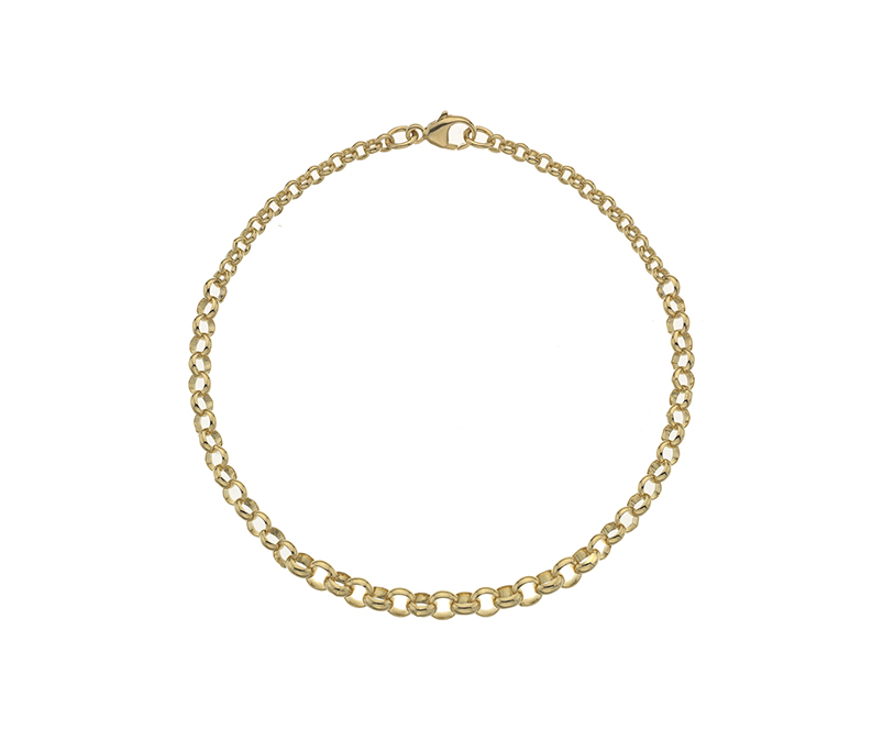 9ct Yellow Twist 9 7.5"/19cm Belcher Bracelet