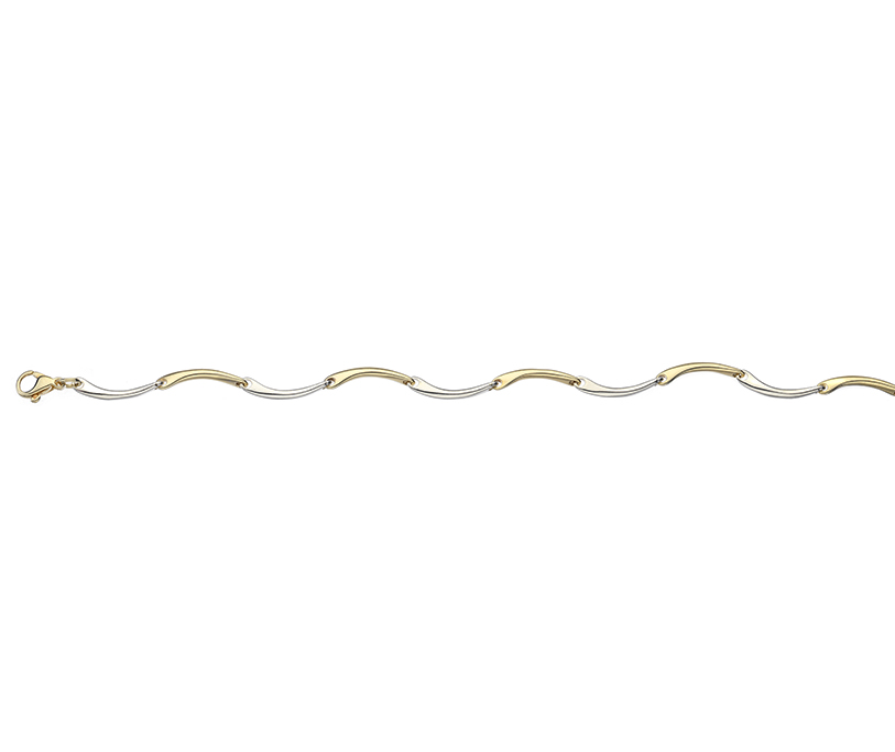 9ct Yellow & White Savannah 14 7.5"/19cm