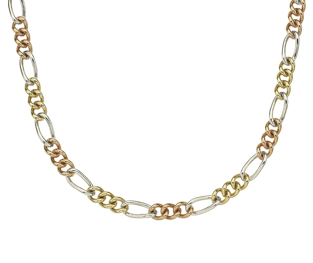 9ct 3 Colour 48 Figaro 20"/50cm