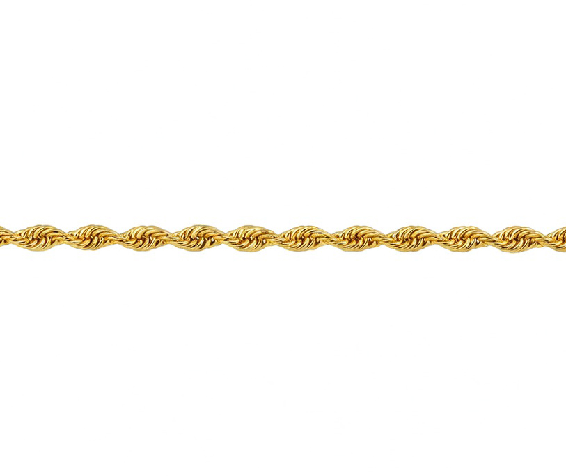 Silver 12 Prince of Wales Rope 18"/45cm + 2.5 Micron plate