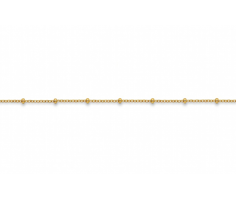 Silver Trace Chain with 1.7mm Bead Station 18" + 2.5 Micron
