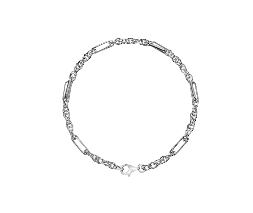 Silver Rope and Figaro link combination 7.5"/19cm
