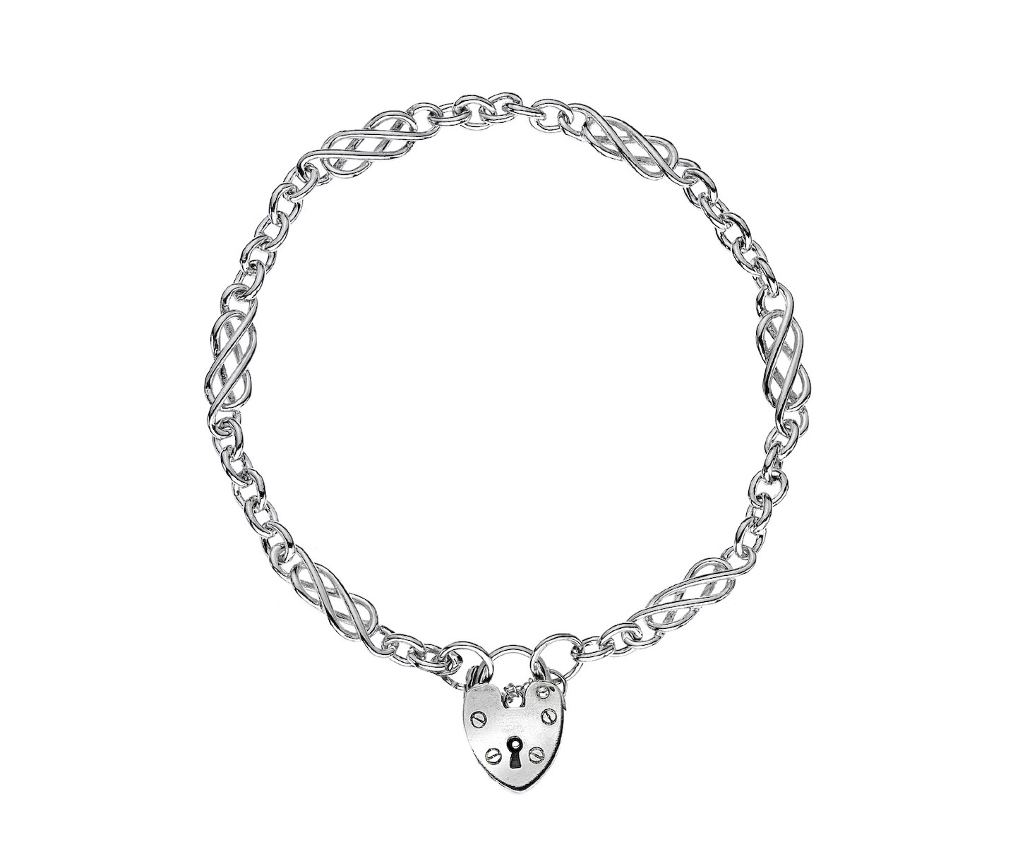 Silver 44/8 Trace with Celtic Knot Charm