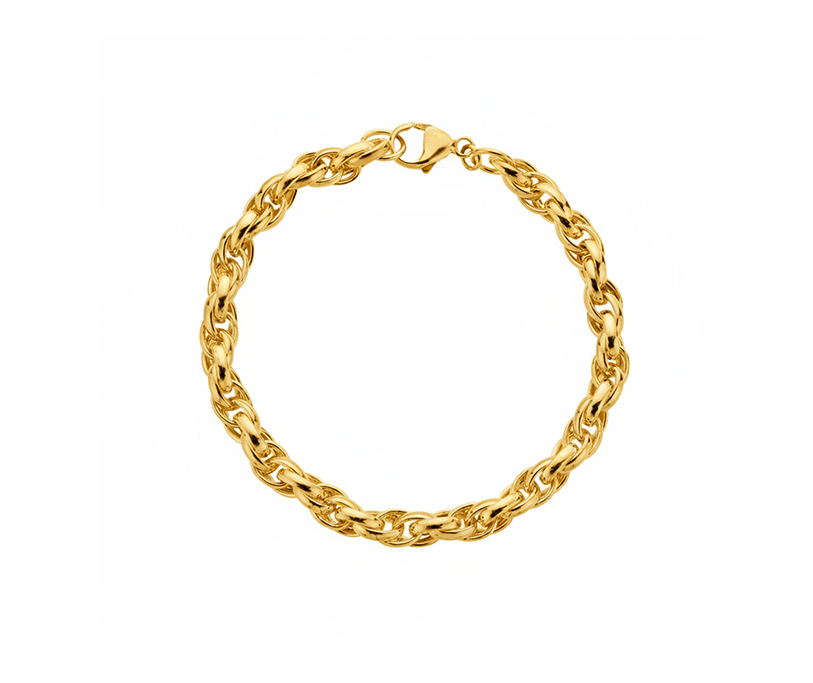 Silver Round Belcher 2½ 7.5" interlinked chain + 2.5 Micron