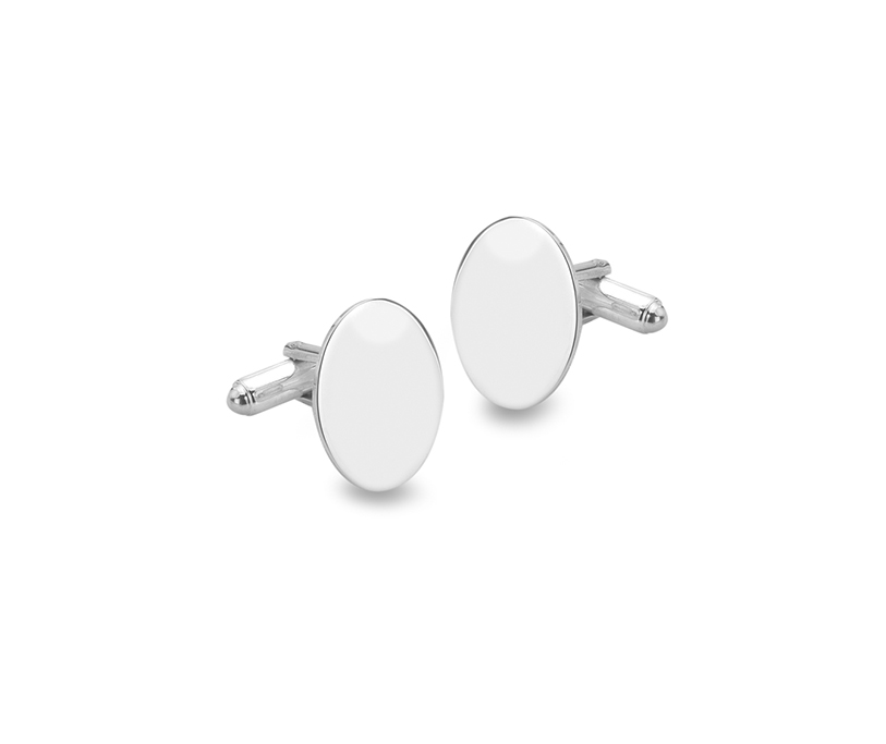 Silver Oval Cufflink