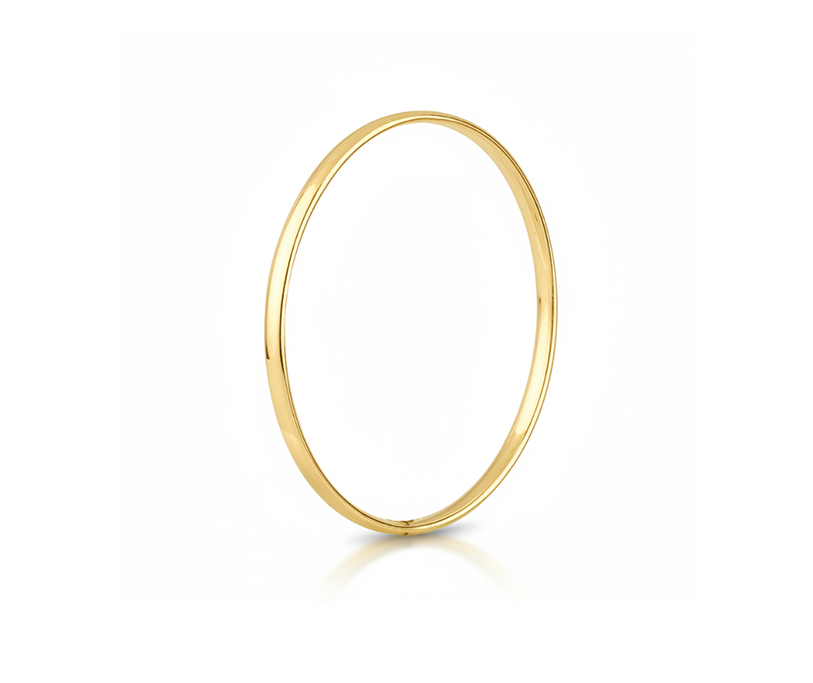 Silver Court Shaped Bangle 1 + 2.5 Micron plate