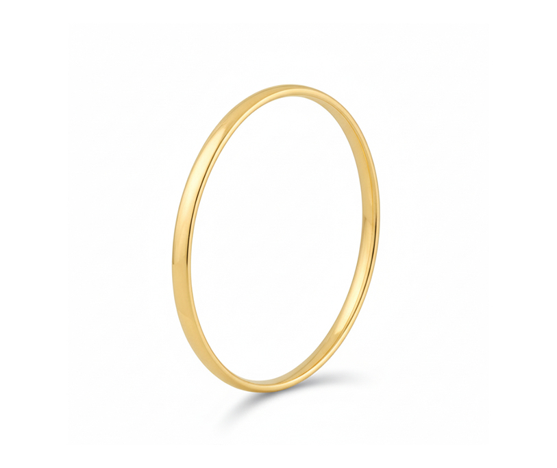 Silver Court Shaped Bangle 2 + 2.5 Micron