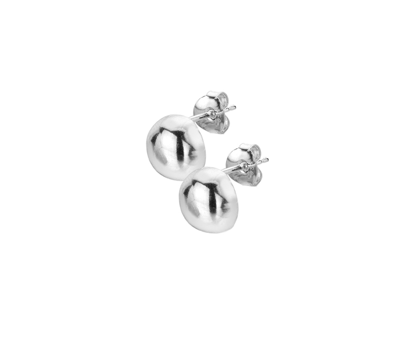 Silver Shepherical Stud Earring