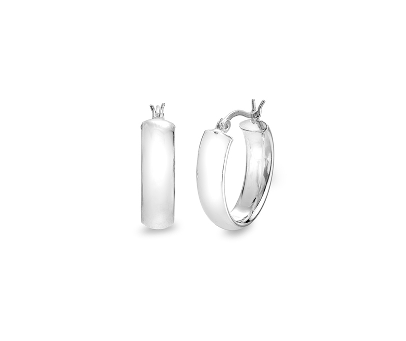 Silver Court Profile Huggie Earring
