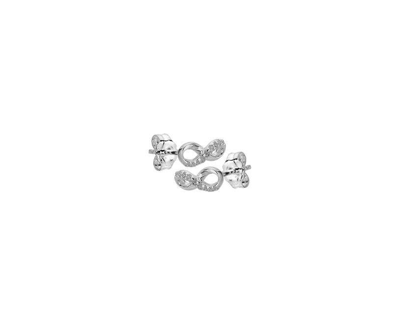 Silver Infinity with CZ Stud Earring
