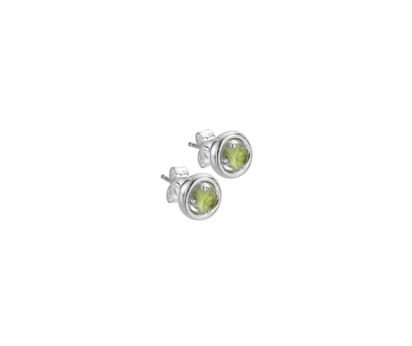 Silver Peridot Stud Earring