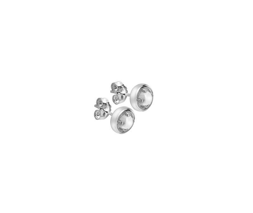 Silver White Topaz Stud Earring