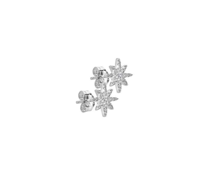 Silver Starburst Stud Earring