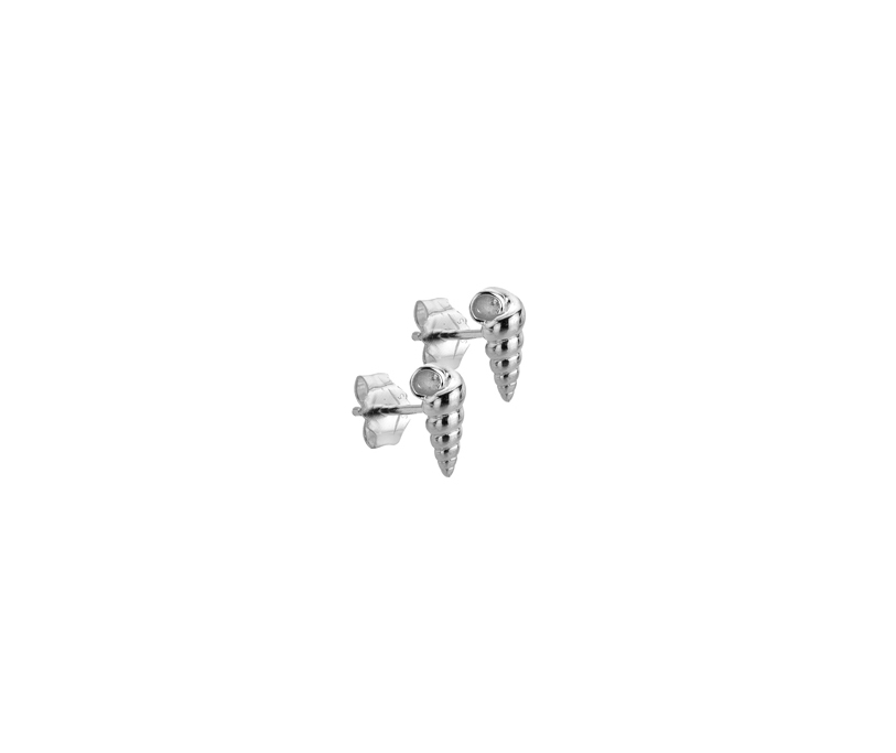 Silver Conch Shell Stud Earring