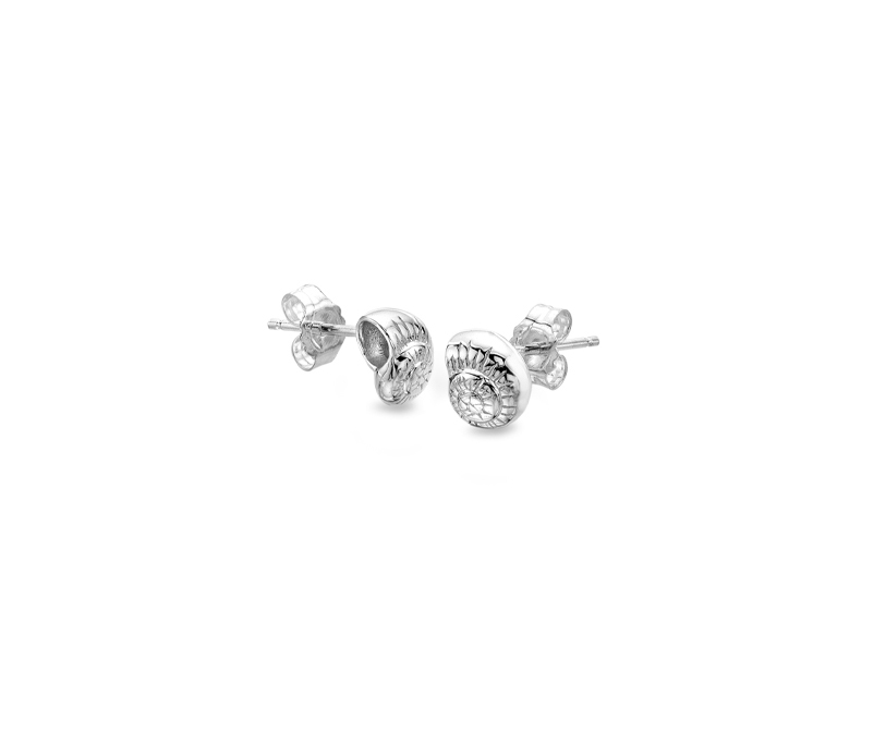 Silver Whelk Shell Stud Earring