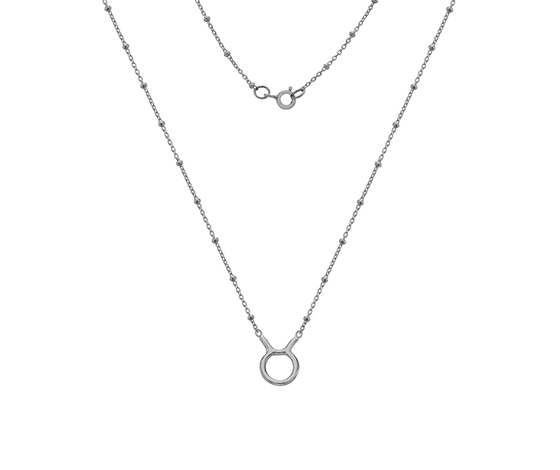 Sil Taurus Necklace - S17BT18" Beaded chain