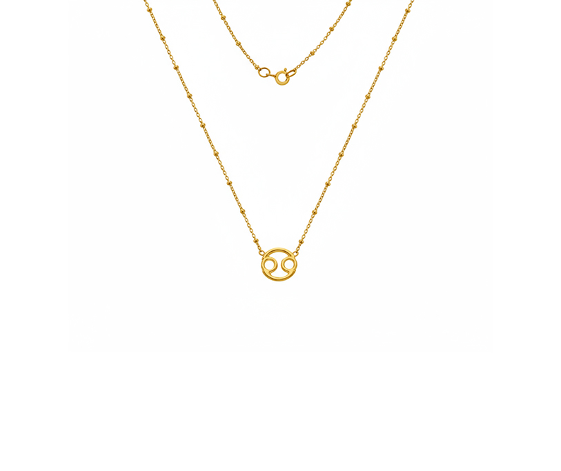 Sil Cancer Necklace - 18" Beaded chain with 2.5mic G plate