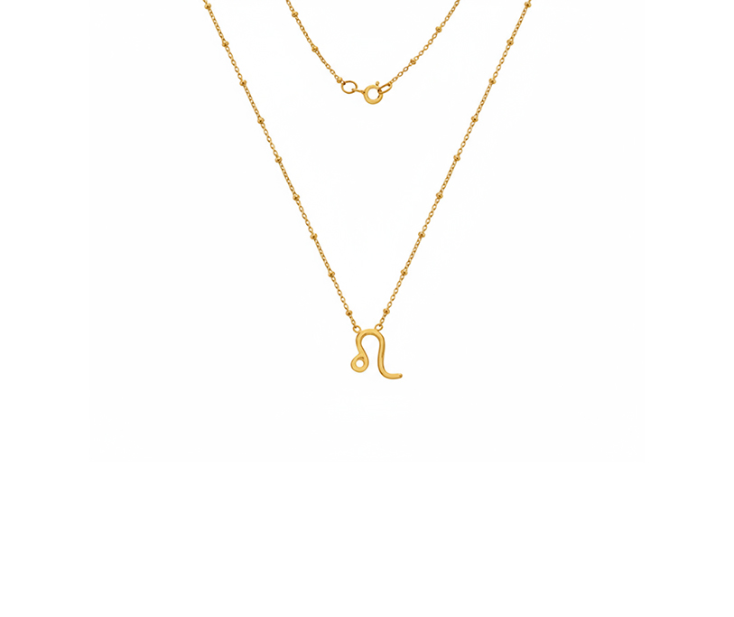 Sil Leo Necklace - 18" Beaded chain with 2.5mic G plate