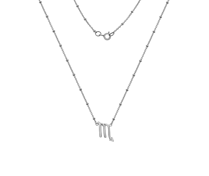 Sil Scorpio Necklace - S17BT18" Beaded chain