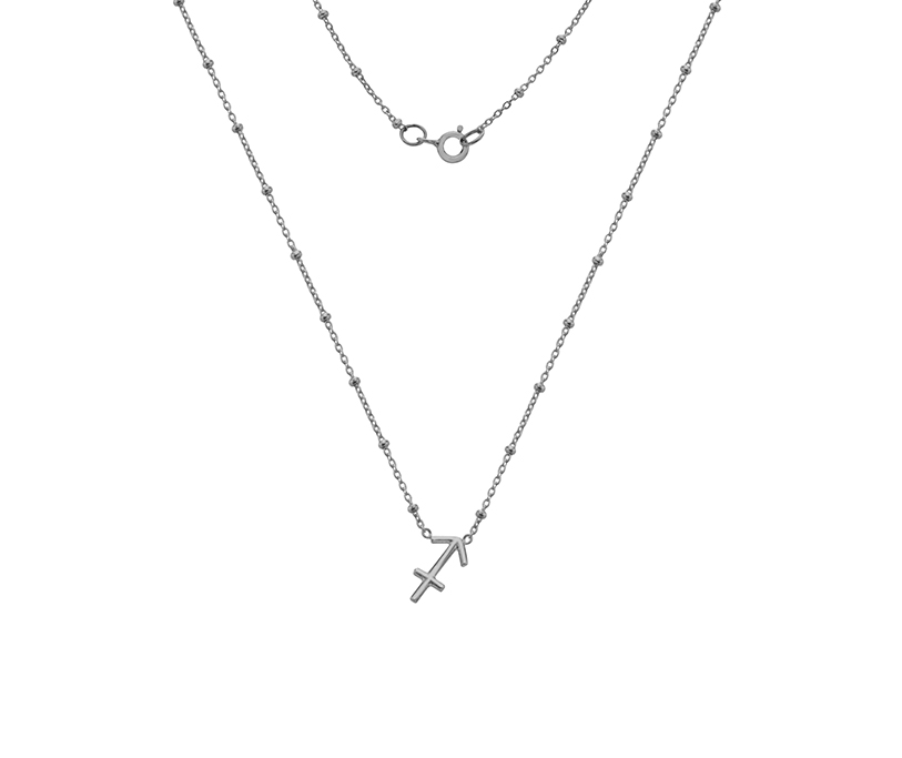 Sil Sagittarius Necklace - S17BT18" Beaded chain