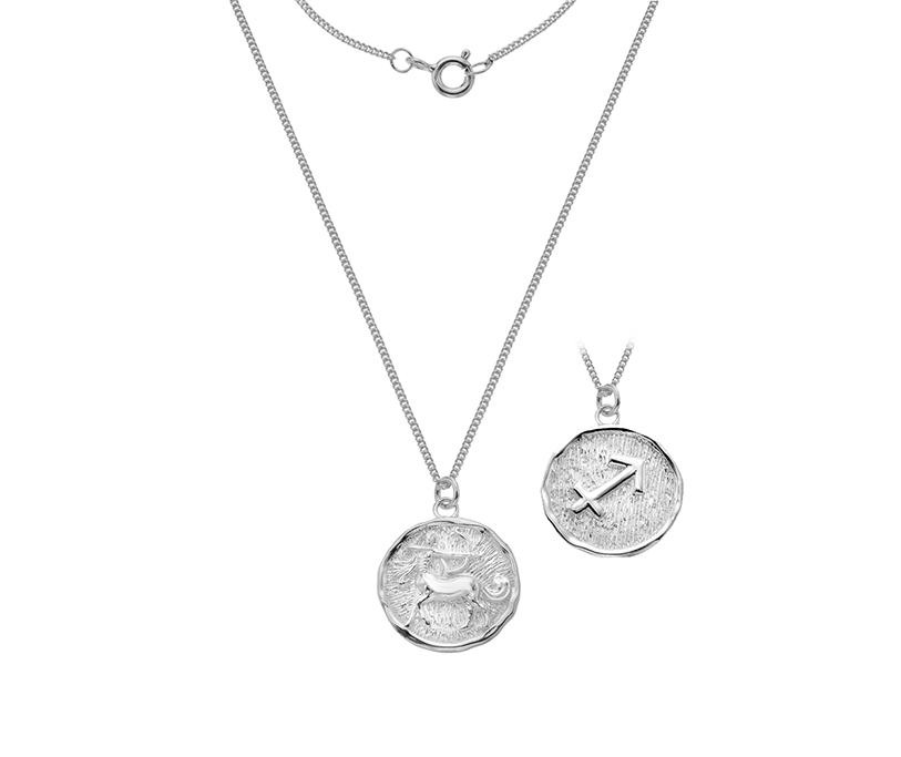 Silver Sagittarius Medallion on S12FCAJ18