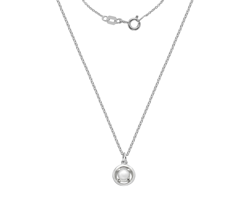 Silver Clear Quartz Pendant on S21CTAJ18