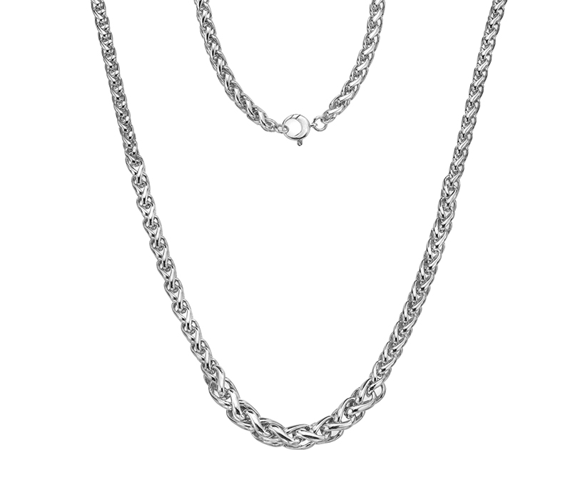 Silver Graduated Braided Curb 18"/45cm