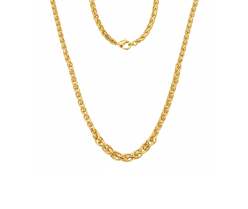 Silver Graduated Braided Curb 18"/45cm _ 2.5 micron plate