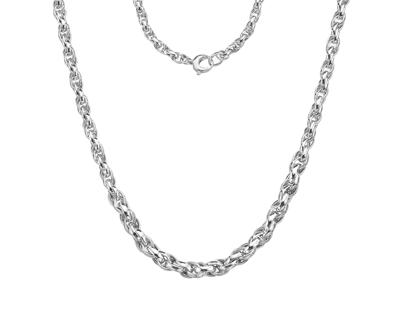 Silver Graduated Interlinked Oval Belcher 18"/45cm