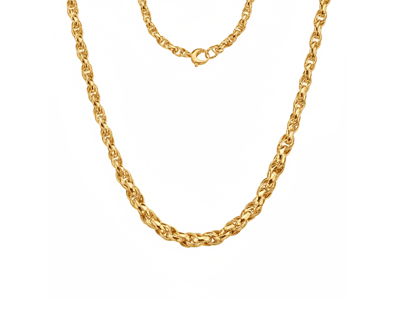 Silver Grad Interlinked Oval Belcher 18"/45cm + 2.5 MICRON