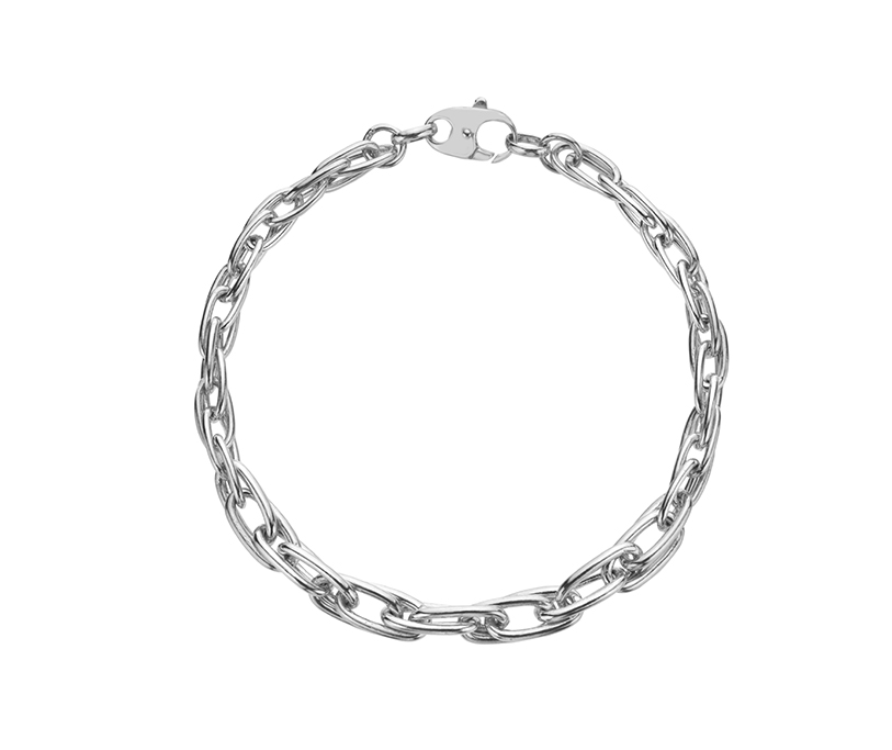 Silver Graduated Interlinked Round Trace Long 7.5"/19cm