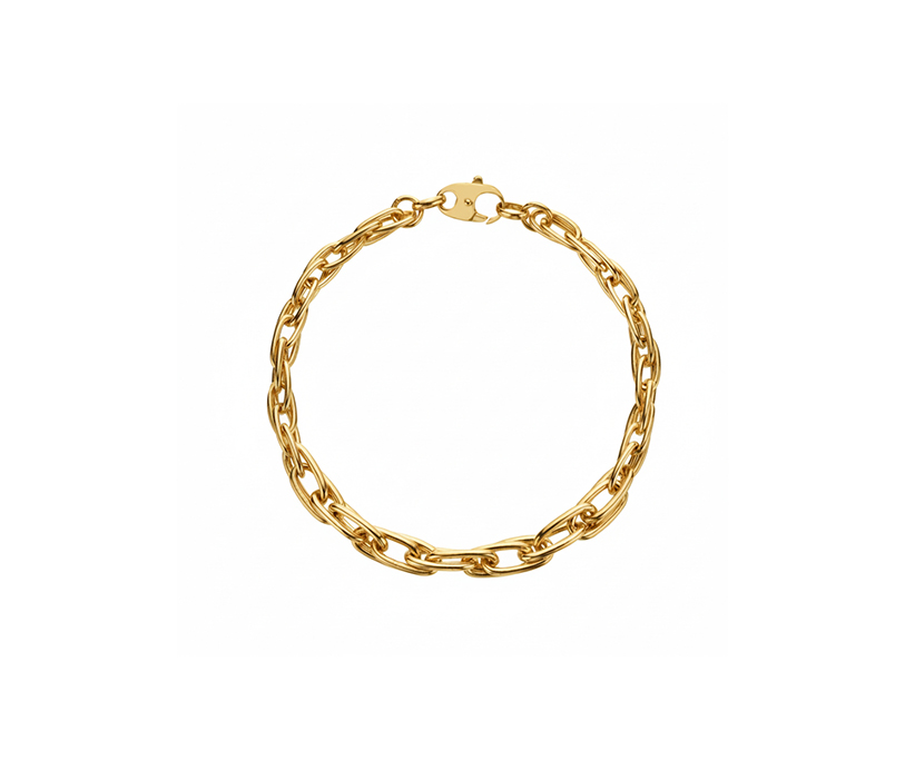 Silver Grad Interlinked Round Trace Long 7.5"+ 2.5 Micron