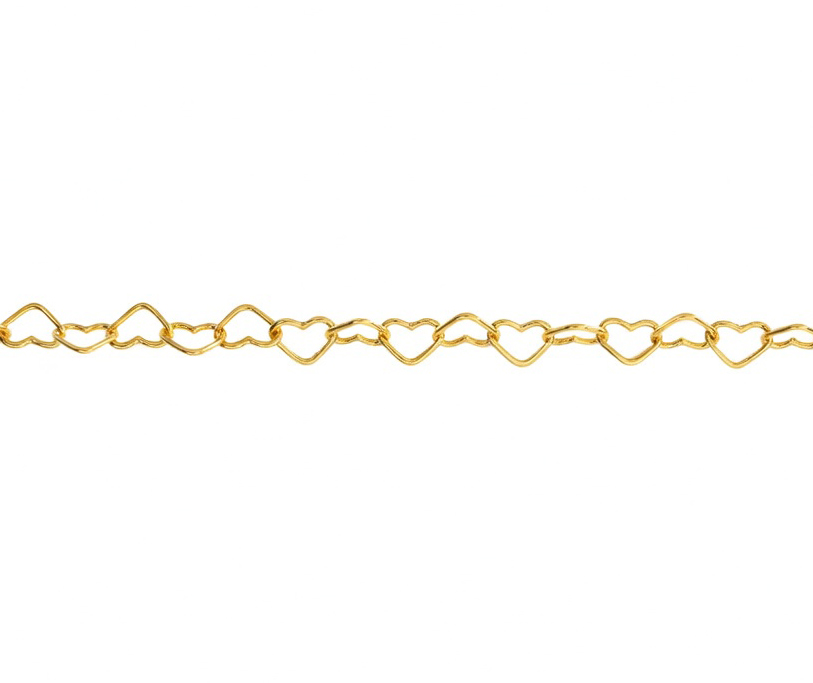 Silver Heart Chain 1 18"/45cm + 2.5 Micron plate