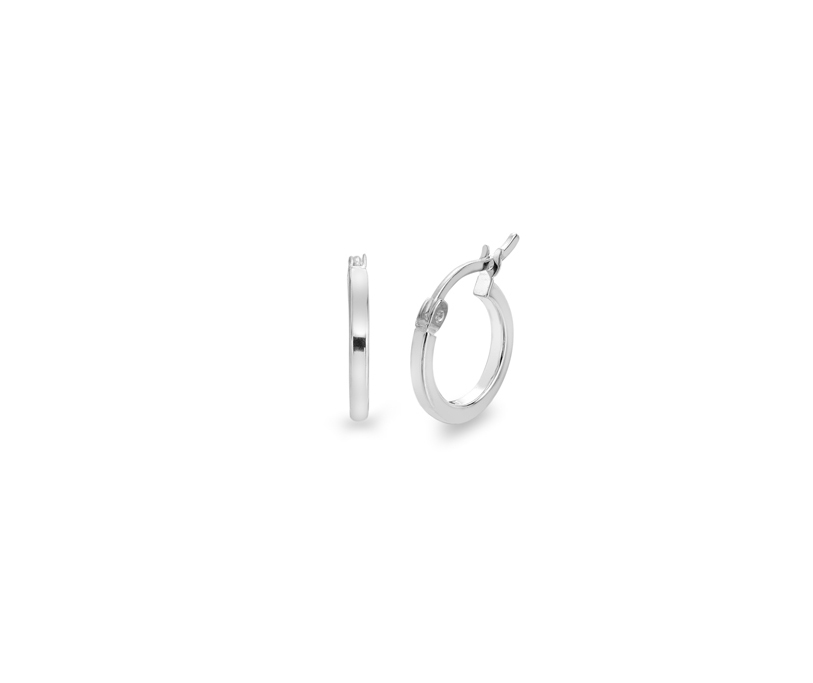 Silver 15mm Hoop Earring, 1.65mm Square Profile.