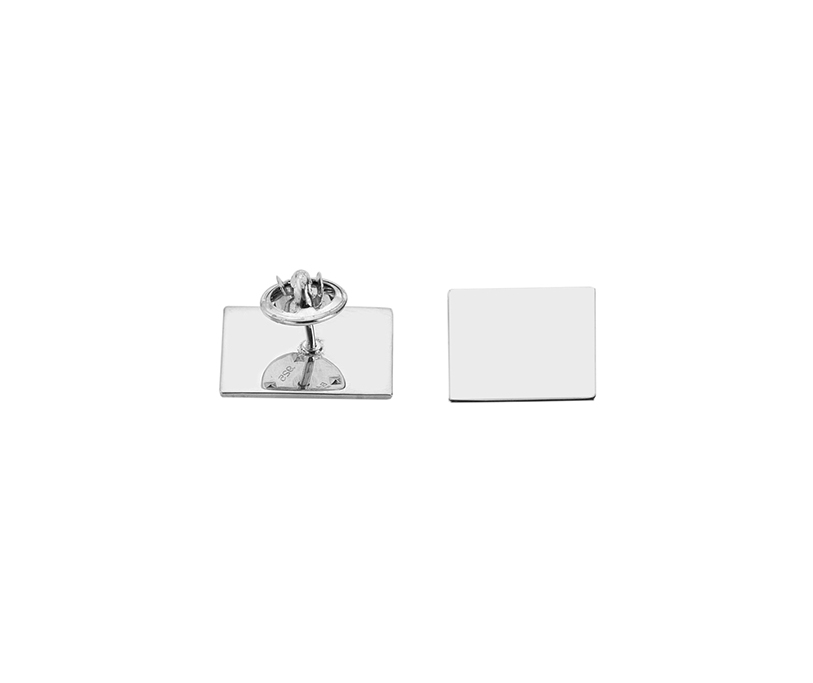 Silver Rectangle Lapel Pin