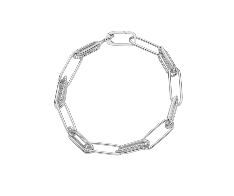 Silver Double twist detail Paperlink 7.5"/19cm