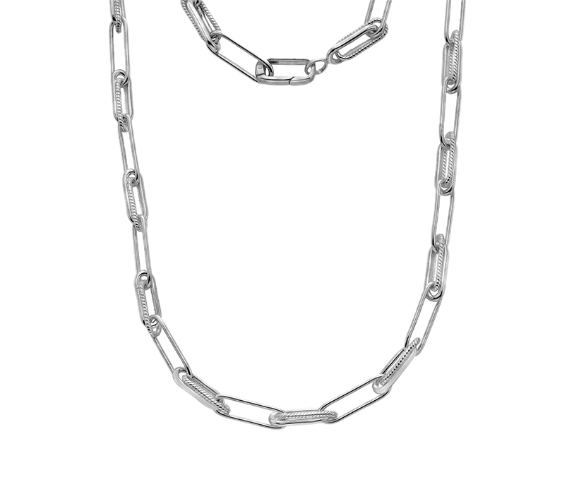 Silver Double Twist detail Paperlink 18"/45cm