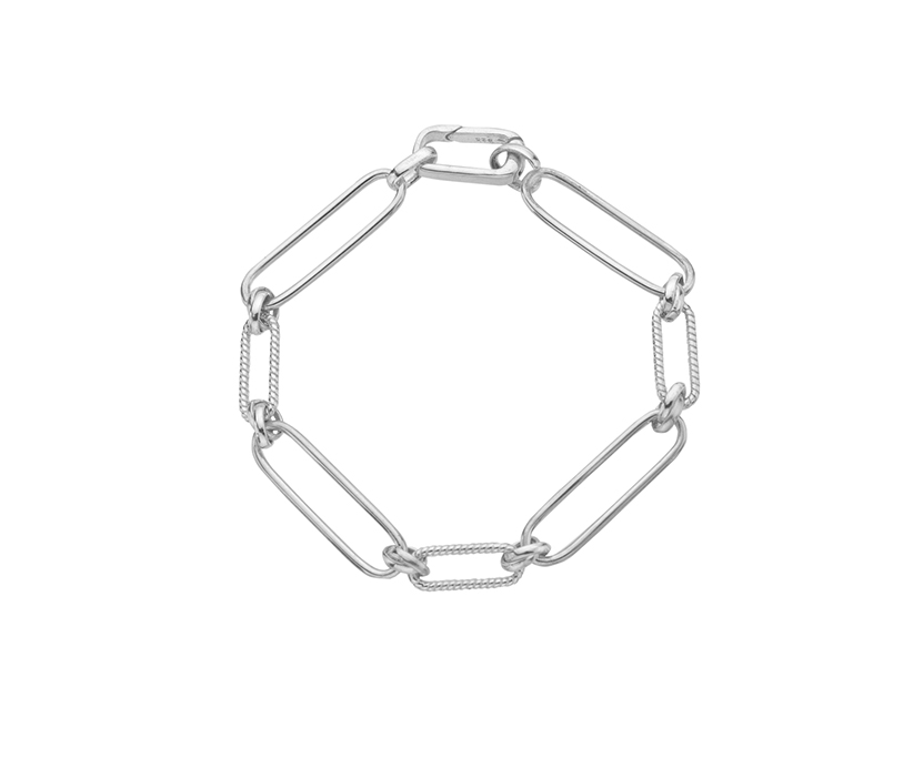 Silver Intermittent Twisted Paperlink 7.5"/19cm