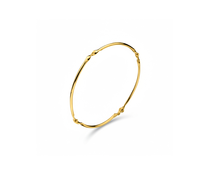 Silver Round Twist Bangle 1 + 2.5 Micron Plate