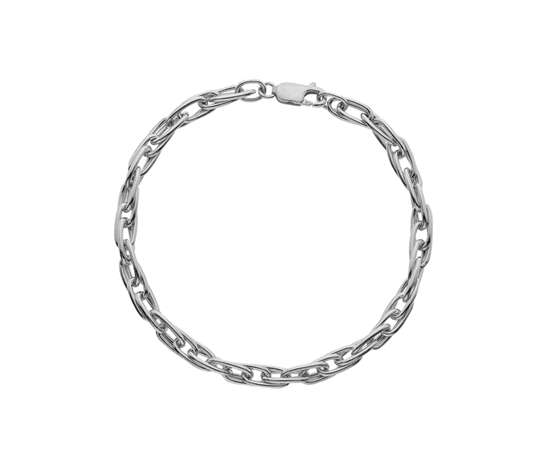 Silver 55 Round Trace Long Interlinked 22"/55cm