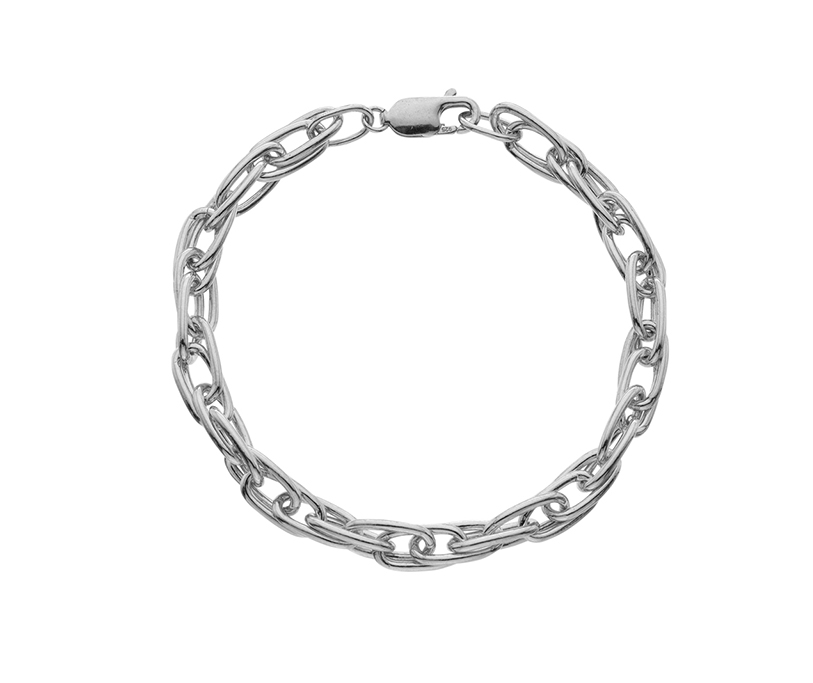 Silver 62 Round Trace Long Interlinked 22"/55cm