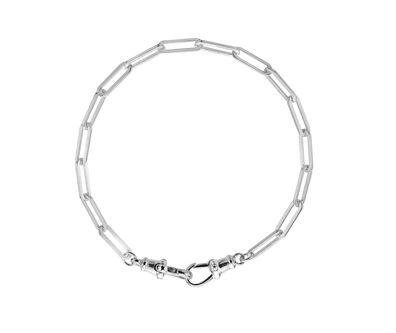 Silver Square Trace Long 90 Double Albert Fitting 7.5"/19cm