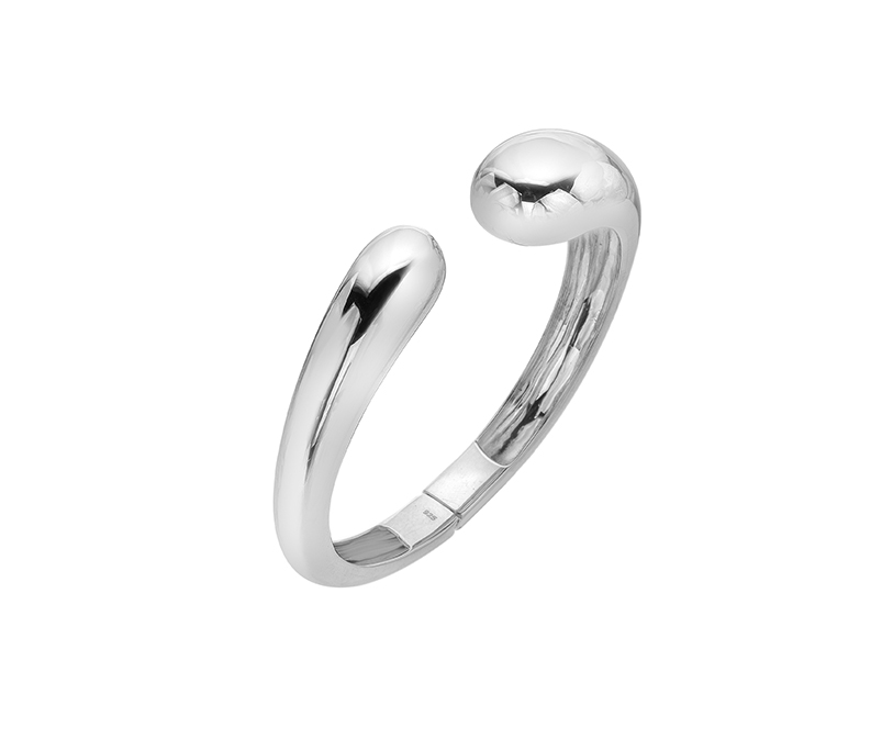 Silver Flow Hinged Torque Bangle