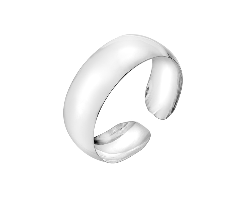Silver Domed Cuff Torque Bangle