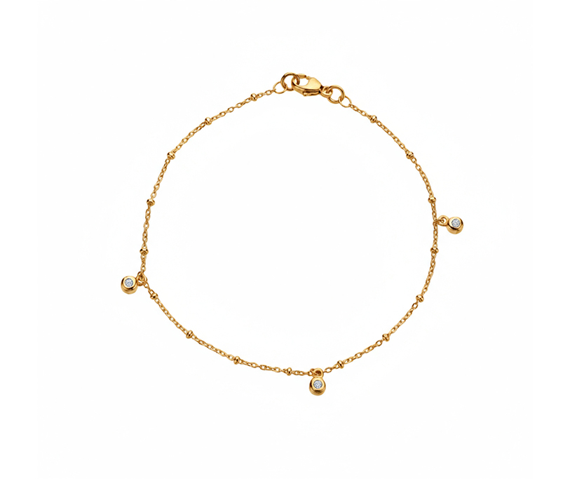 Silver Twist 18 CZ Drop 7.5" + 2.5 Micron