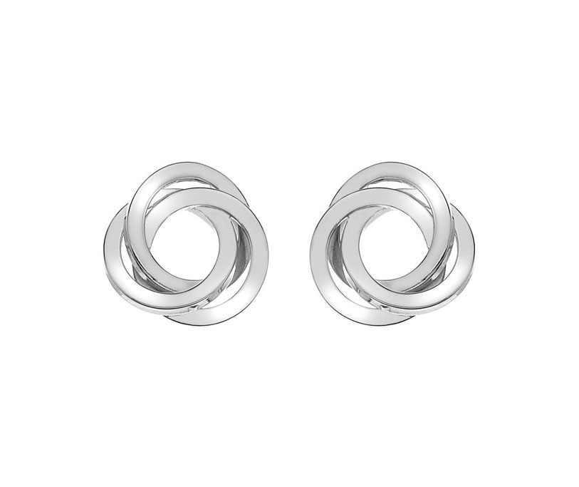 Curteis - Silver Twist 4H Square Wire Wool mark Earrings